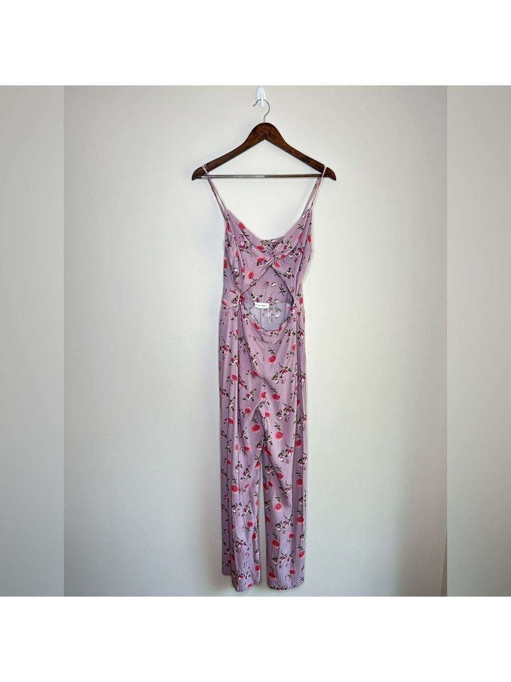 Luca + Grae Floral Strappy Jumpsuit Lilac Large